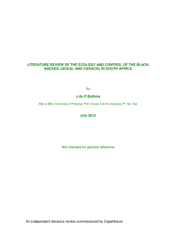 Literature Review of the Ecology and Control of black