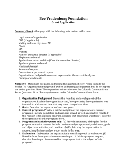 Application - Bee Vradenburg Foundation