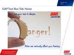 GAP Tool Box Talk: Noise