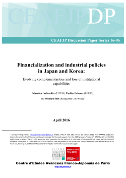 CEAFJP Discussion Paper Series 16-06 - Fondation France
