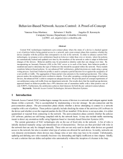 Behavior-Based Network Access Control: A Proof-of