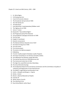 Chapter 29: America at Mid-Century, 1945 &ndash; 1960 1. GI Bill of Rights