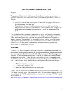Materials for Constitutional Convention Update Purpose The
