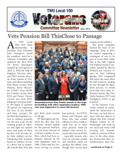 July, 2014 Vets Pension Bill ThisClose To Passage