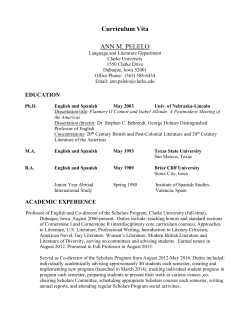 Curriculum Vita - Clarke University