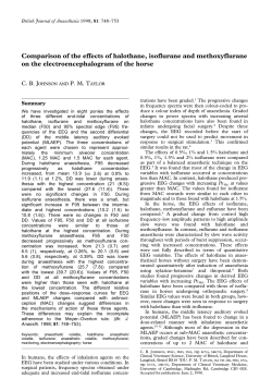 Comparison of the effects of halothane, isoflurane and