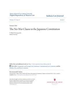 The No-War Clause in the Japanese Constitution