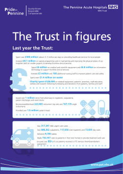 The Trust in figures - Pennine Acute Hospitals NHS Trust