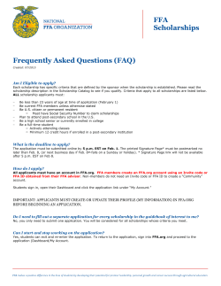 FFA Scholarships Frequently Asked Questions (FAQ)
