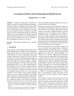 An Analytical Model for Shot-Peening Induced Residual Stresses