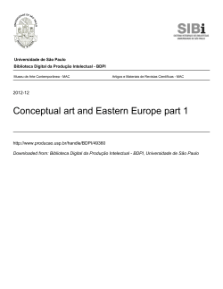 Conceptual art and Eastern Europe part 1