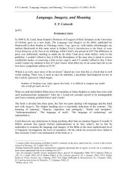 Language, Imagery, and Meaning