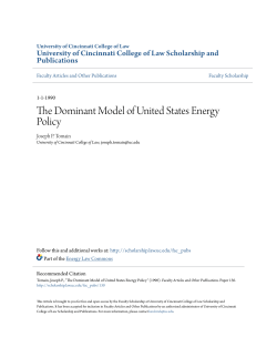 The Dominant Model of United States Energy Policy