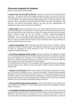 Classroom etiquette for students