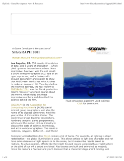 A Game Developer`s Perspective of SIGGRAPH 2001