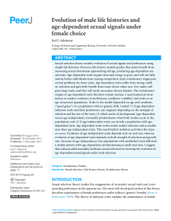 Evolution of male life histories and age-dependent sexual