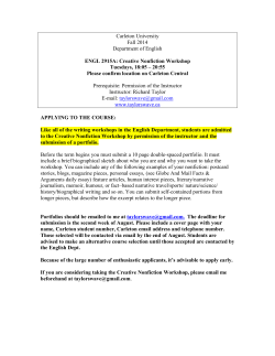 Carleton University Fall 2014 Department of English ENGL 2915A