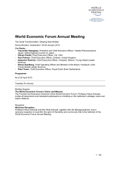 Programme - WEF - World Economic Forum
