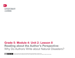 Grade 5: Module 4: Unit 2: Lesson 8 Reading about the Author`s