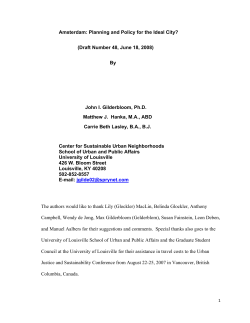 Amsterdam: planning and policy for the ideal city?