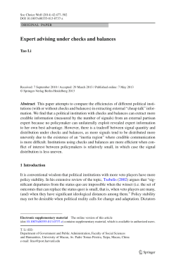 Expert advising under checks and balances | SpringerLink