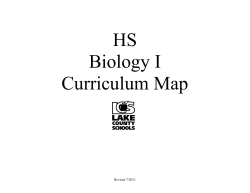 HS Biology I Curriculum Map