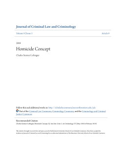 Homicide Concept - Northwestern University School of Law