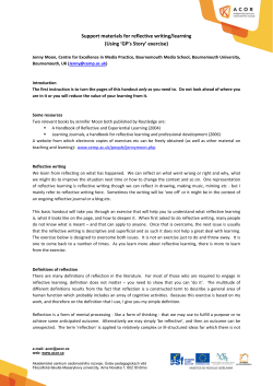 A Generic Framework for Reflective Writing