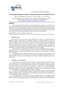 technological behavior of red ceramic incorporated with brick waste