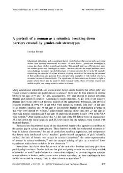 A portrait of a woman as a scientist: breaking down barriers created