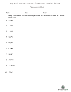 Using a Calculator to Convert a Fraction to a