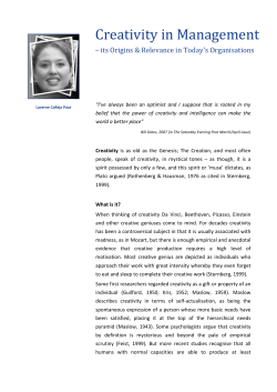 Laverne Calleja Pace Creativity in Management