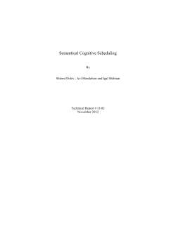 Semantical Cognitive Scheduling - The Department of Computer