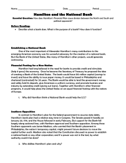 Hamilton and the National Bank