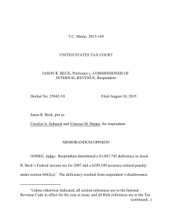 T.C. Memo. 2015-149 UNITED STATES TAX COURT JASON R