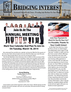 annual meeting - Savannah Federal Credit Union