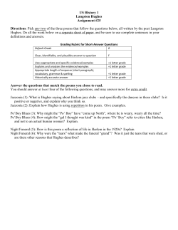 US History 1 Langston Hughes Assignment #25 Directions: Pick any