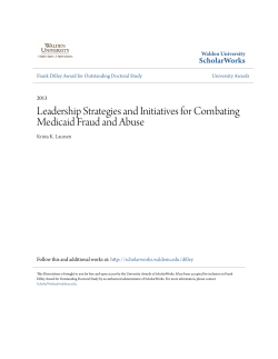 Leadership Strategies and Initiatives for Combating Medicaid Fraud