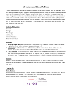 Decimals - myStamford