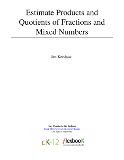 Estimate Products and Quotients of Fractions and Mixed