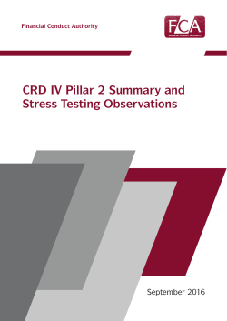CRD IV Pillar 2 Summary and Stress Testing Observations