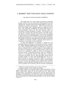 A MARKET TEST FOR BAYH&ndash;DOLE PATENTS