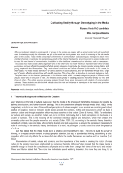 Cultivating Reality through Stereotyping in the Media