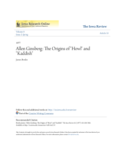 Allen Ginsberg: The Origins of "Howl" and "Kaddish"