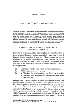 Linguistics and natural logic