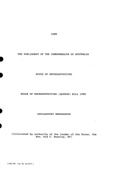 (quorum) bill 1988 explan