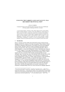 evolving the narrow language faculty: was