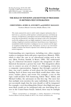 THE ROLE OF TOP-DOWN AND BOTTOM