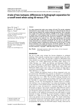 A tale of two isotopes - University of Arizona