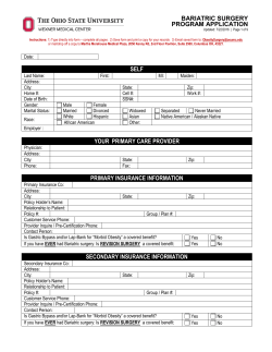Bariatric Surgery Application Packet